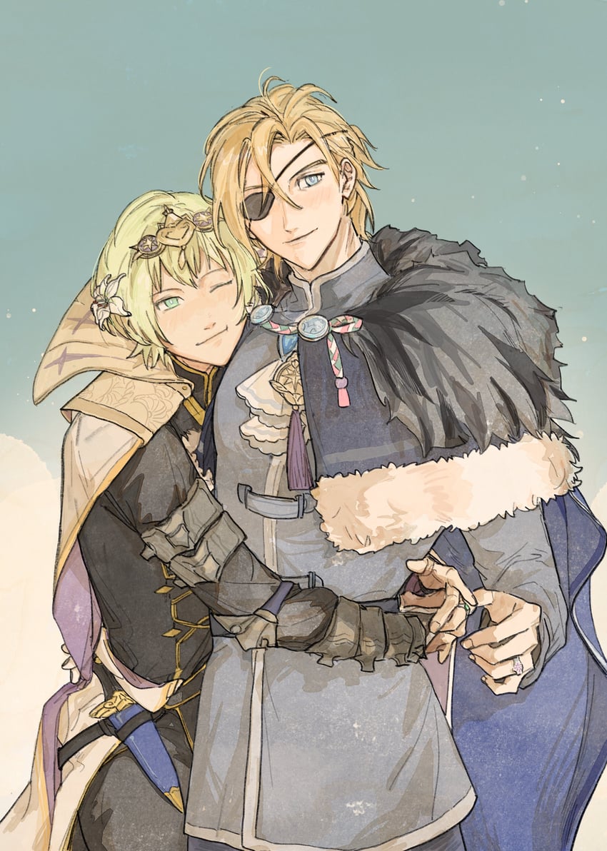 dimitri alexandre blaiddyd and male byleth (fire emblem and 1 more) drawn by silviadove