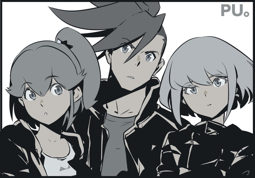 lio fotia, galo thymos, and aina ardebit (promare) drawn by matahei