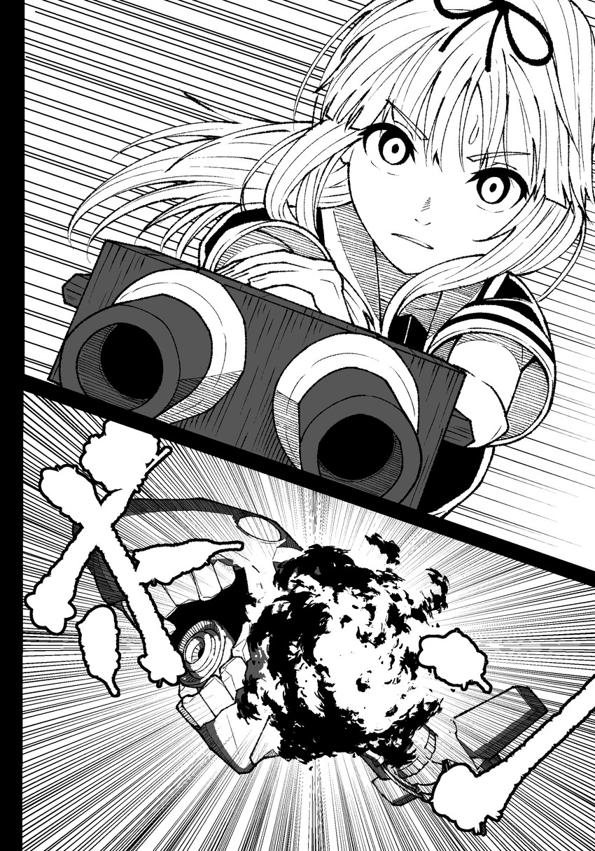 yuudachi and ro-class destroyer (kantai collection) drawn by mitsuashi_kurae