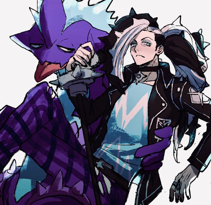 piers and toxtricity (pokemon and 1 more) drawn by suru_(ekxbe9)