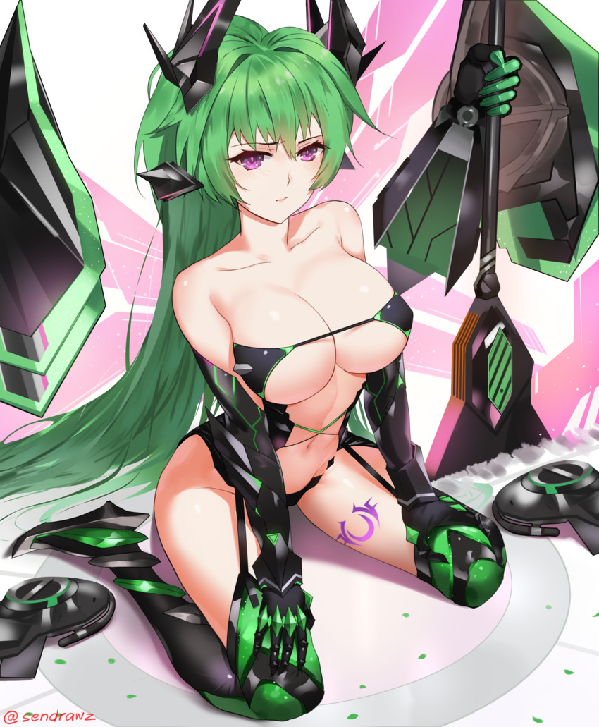 green heart (neptune and 1 more) drawn by sendo_(sendrawz)