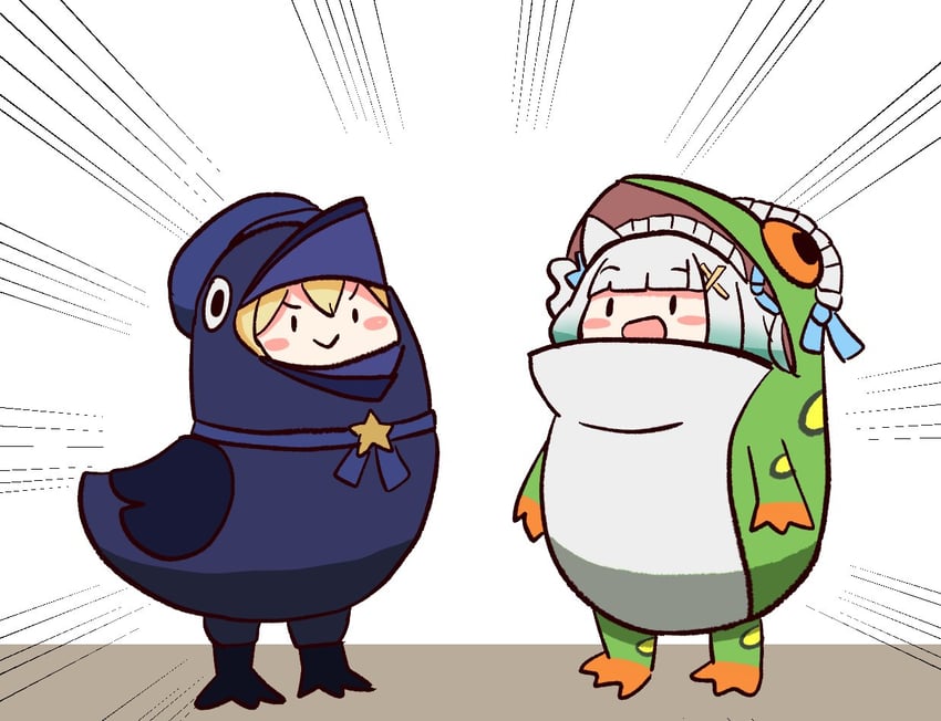 dokibird, mint fantome, and froggy (indie virtual youtuber and 1 more) drawn by alin_laphel