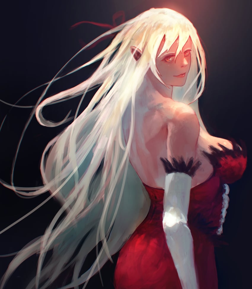 oshino shinobu and kiss-shot acerola-orion heart-under-blade (monogatari and 1 more) drawn by washingmach13