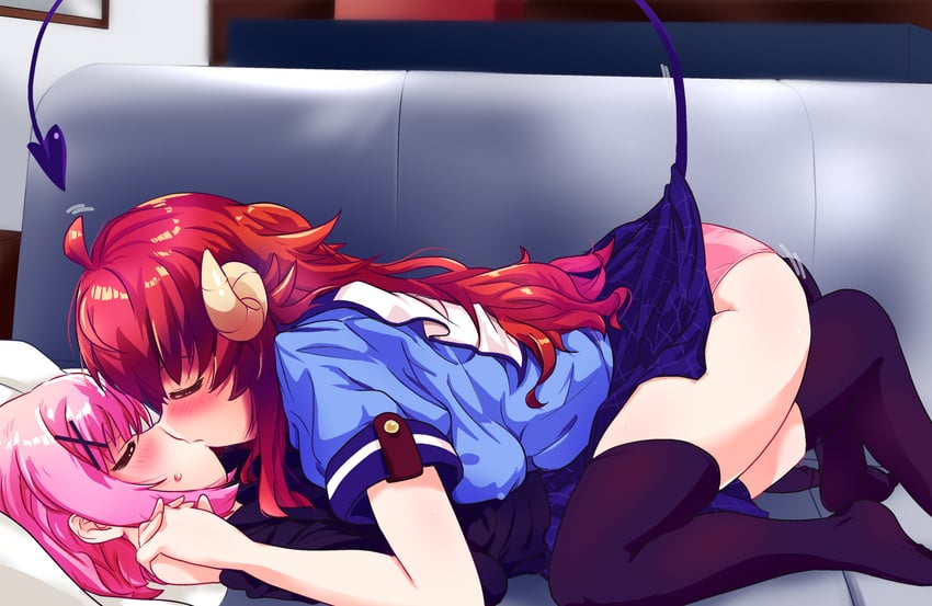 yoshida yuuko and chiyoda momo (machikado mazoku) drawn by kaburaya_seiden