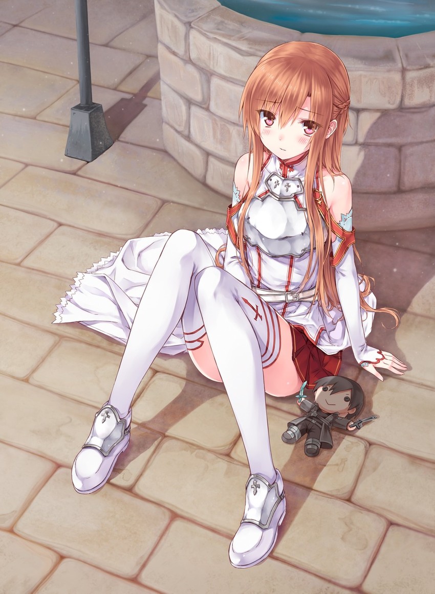 asuna and kirito (sword art online) drawn by hiten_(hitenkei)