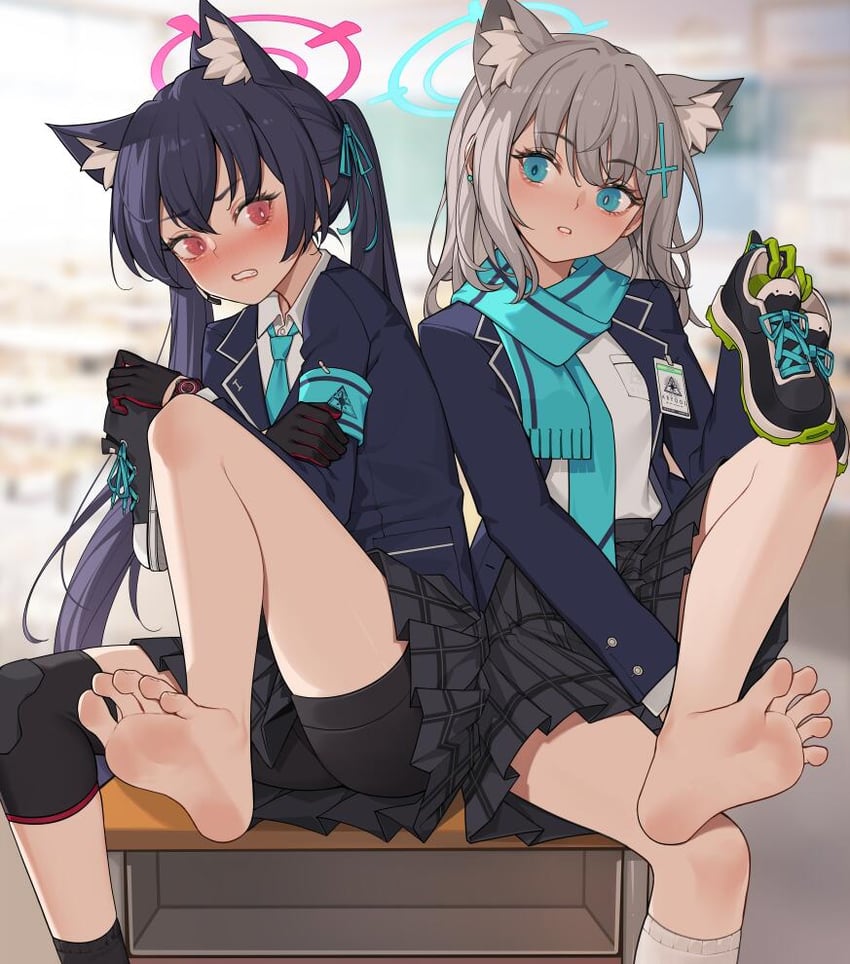 shiroko and serika (blue archive) drawn by xssh