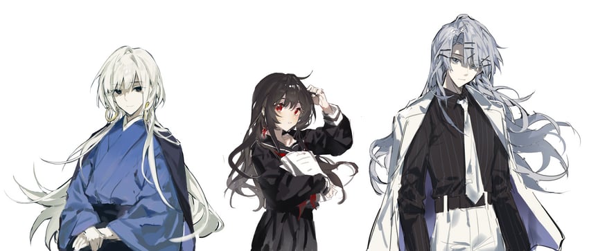 izayoinotsuki nihyakkeiri, tsukijou ao, and kyougoku yuki (call of cthulhu and 1 more) drawn by xiaohuaitongxue