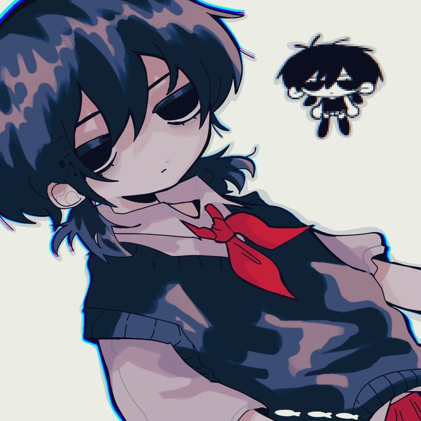sunny and omori (omori) drawn by kobanzame_omo