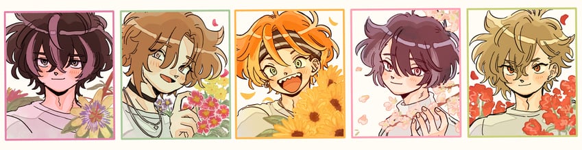 kurama ushio, kaguya muneuji, isotake akuta, kinugawa kiroku, and nanamegi nanaki (18trip) drawn by chokki_01