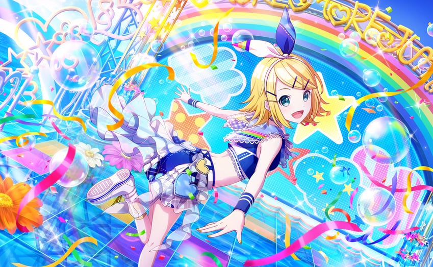 kagamine rin and more more jump! rin (vocaloid and 1 more) drawn by colorful_palette