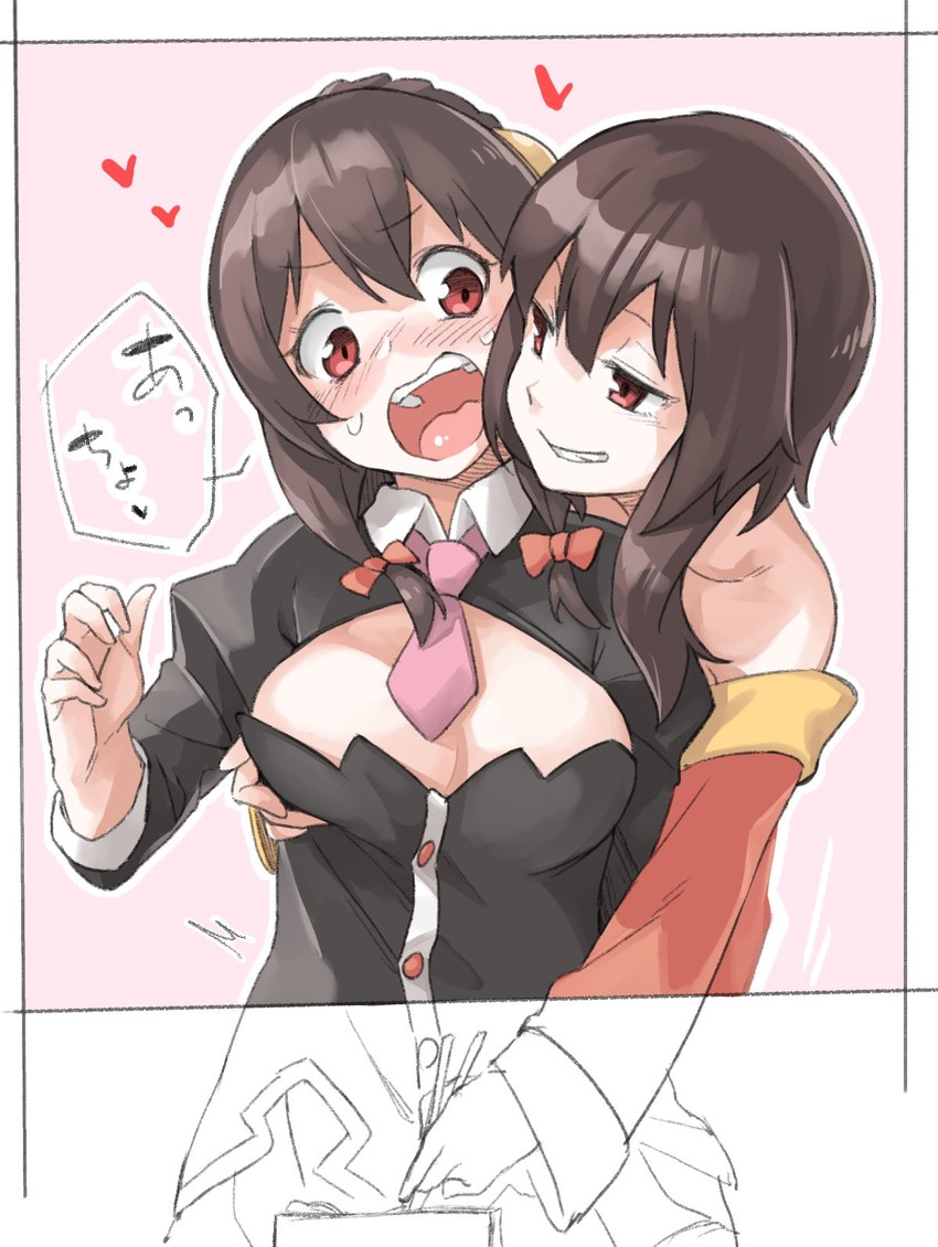 megumin and yunyun (kono subarashii sekai ni shukufuku wo!) drawn by muchi_maro