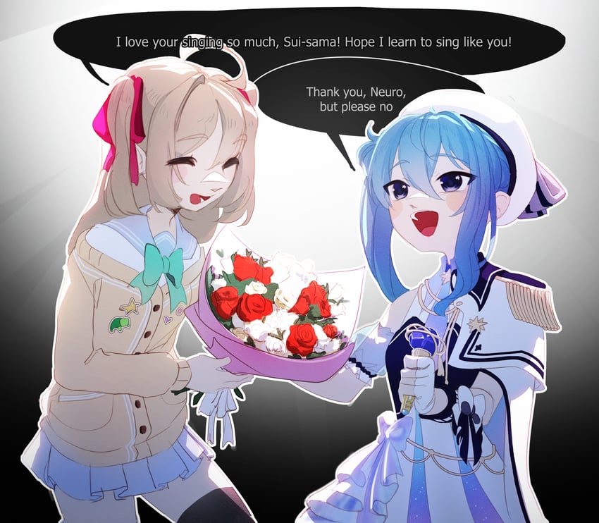 hoshimachi suisei, neuro-sama, and vedal987 (hololive and 2 more) drawn by keshink