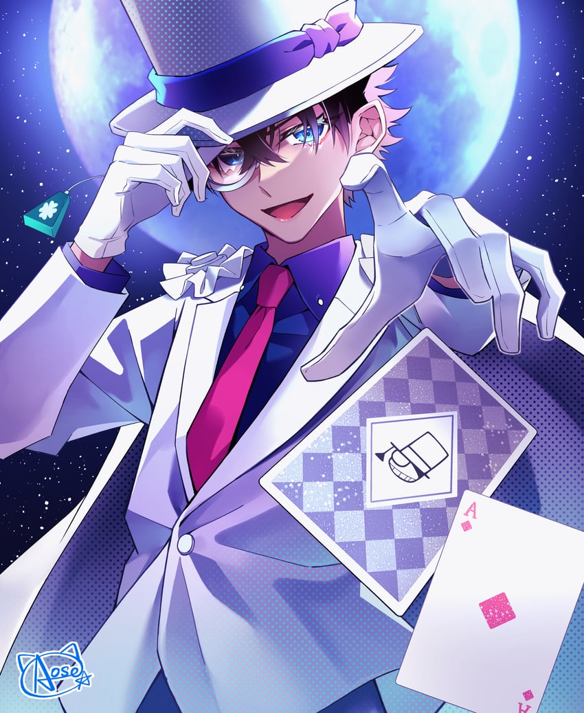 kaitou kid (meitantei conan and 1 more) drawn by aose_(_aose242)
