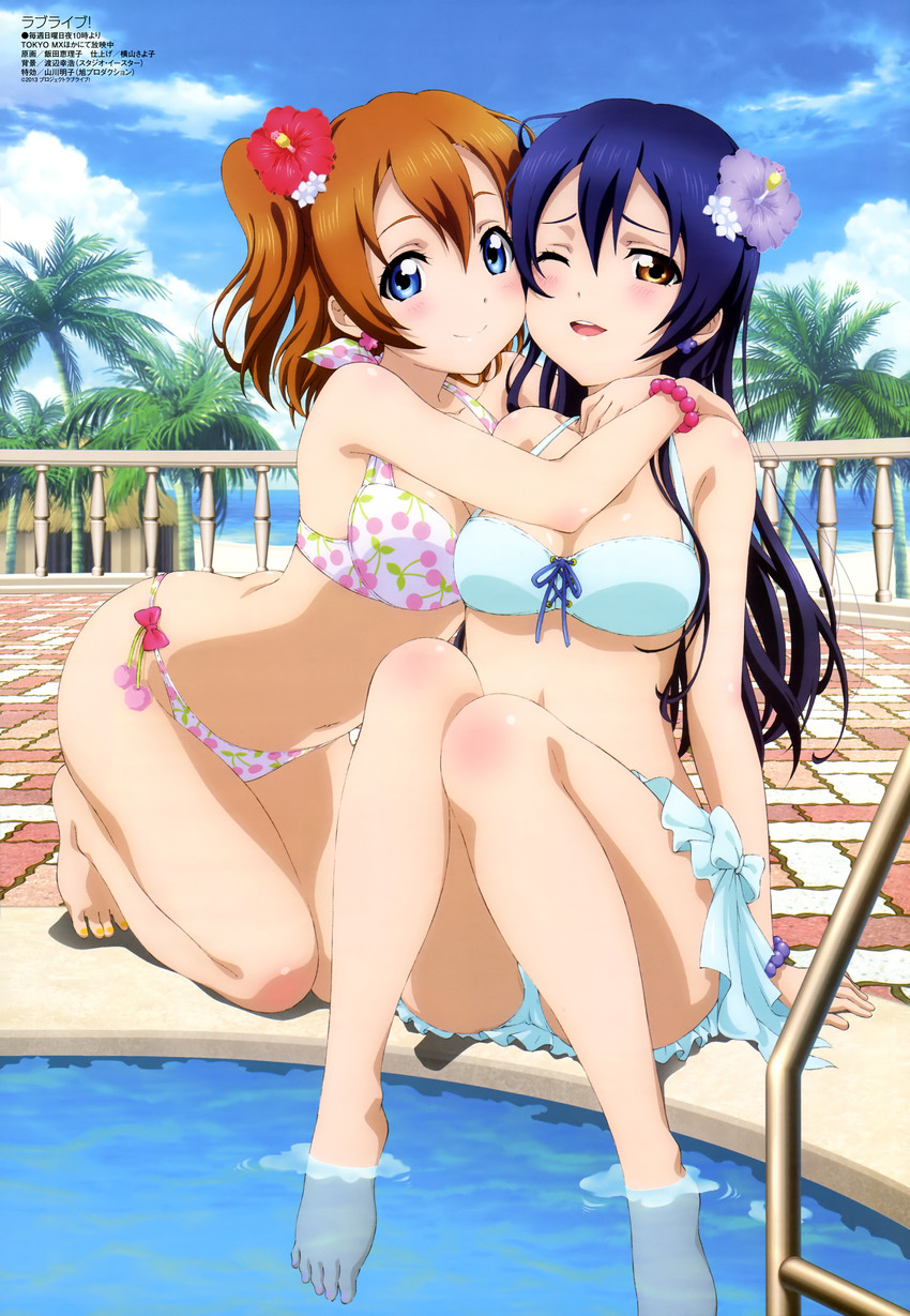 sonoda umi and kosaka honoka (love live! and 2 more) drawn by iida_eriko