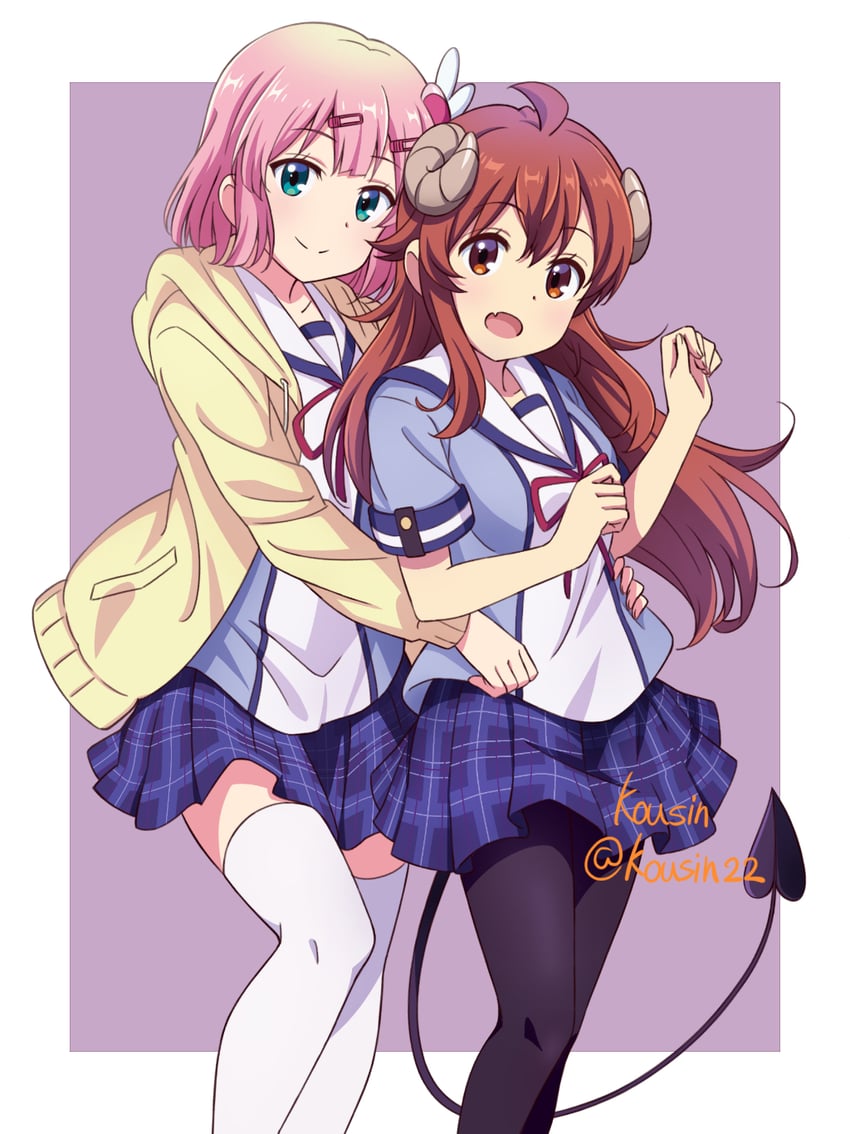 yoshida yuuko and chiyoda momo (machikado mazoku) drawn by kousin
