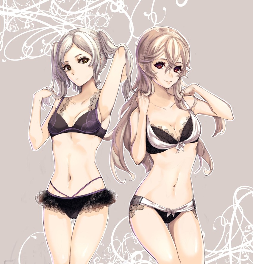 female corrin and female robin (fire emblem and 2 more) drawn by danno_gs
