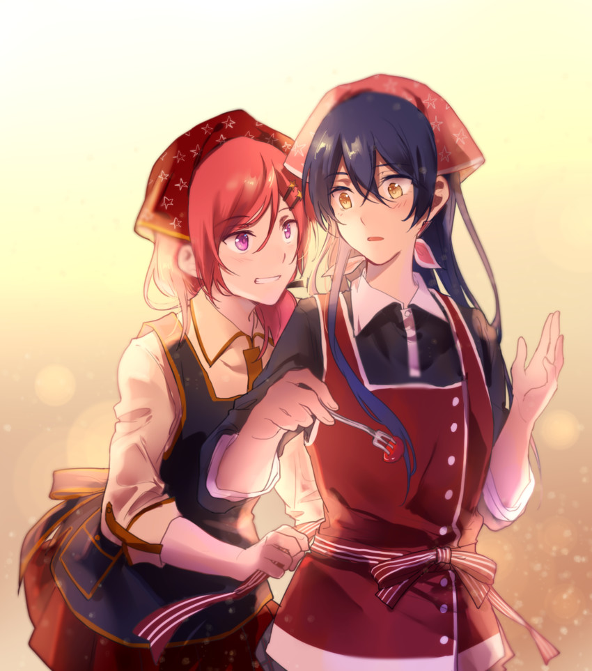 nishikino maki and sonoda umi (love live! and 2 more) drawn by walluka