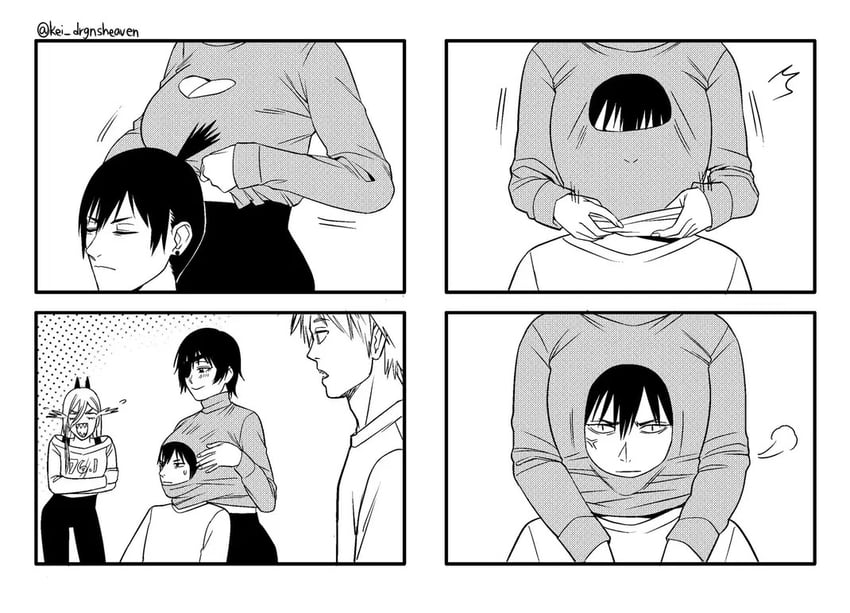 power, denji, hayakawa aki, and himeno (chainsaw man) drawn by kei_dragonsheaven