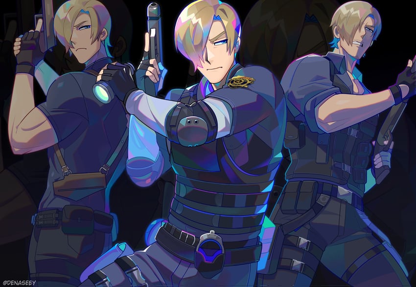 leon s. kennedy (resident evil and 3 more) drawn by denaseey