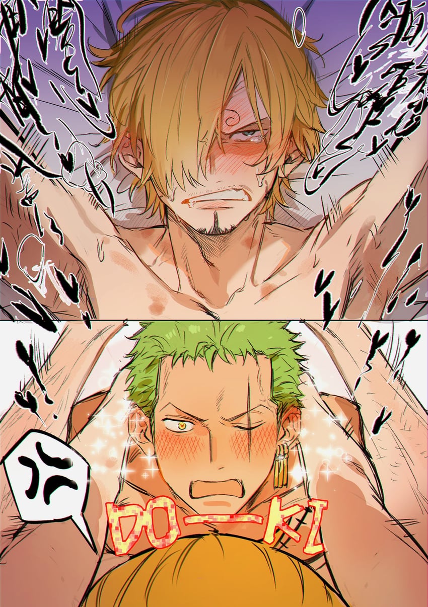 roronoa zoro and sanji (one piece) drawn by ynnn_m