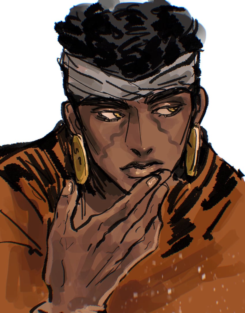mohammed avdol (jojo no kimyou na bouken and 1 more) drawn by jettydaze