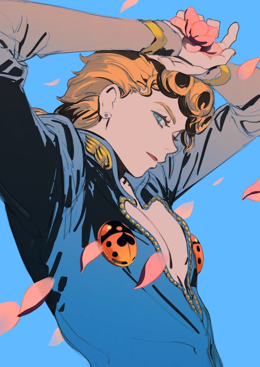 giorno giovanna (jojo no kimyou na bouken and 1 more) drawn by pofu31