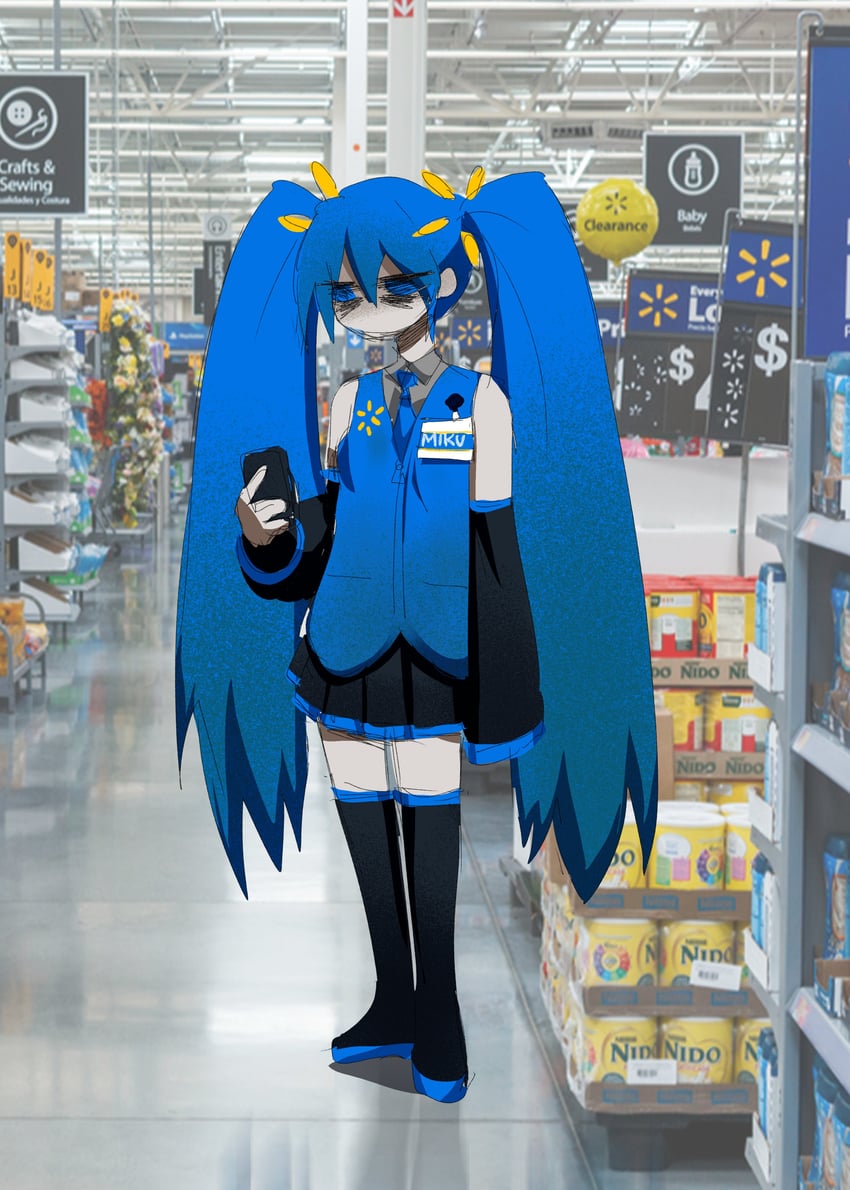 hatsune miku (vocaloid and 1 more) drawn by rumblyf