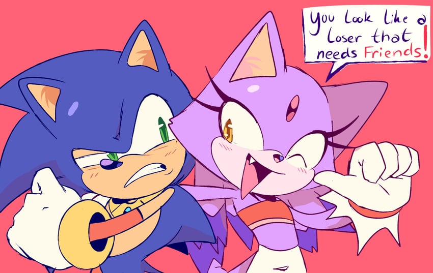 sonic the hedgehog and blaze the cat (sonic) drawn by stellarspin