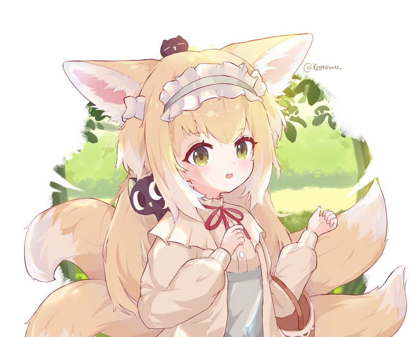suzuran, luo xiaohei, and heixiu (arknights and 1 more) drawn by kattowu