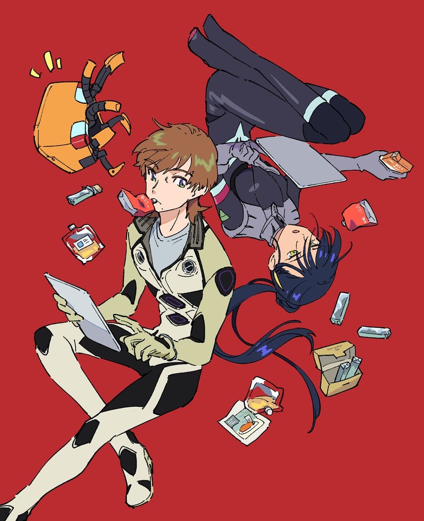 nyaan, conch, and xavier olivette (gundam and 1 more) drawn by hastune