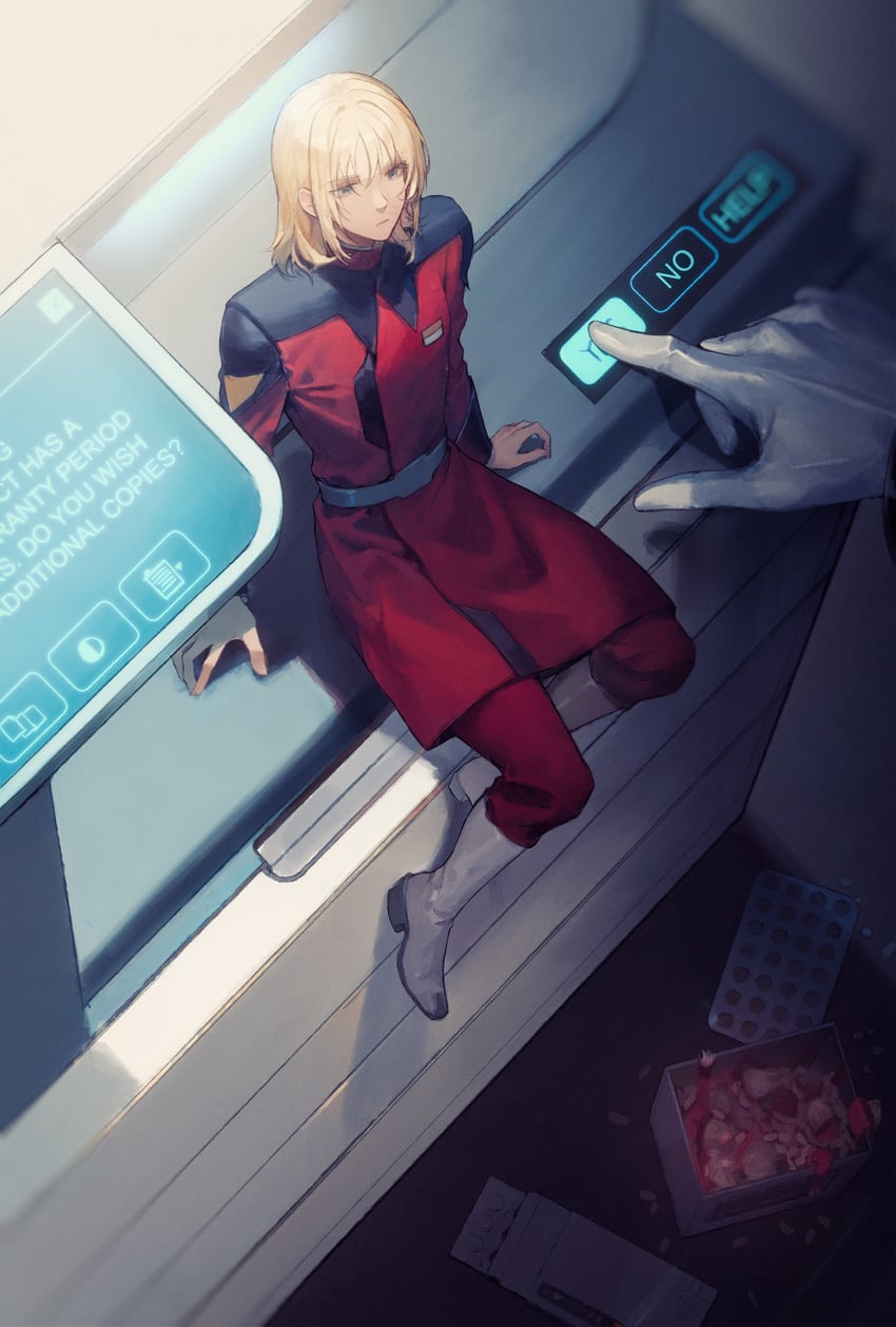 rey za burrel (gundam and 2 more) drawn by bai_rui