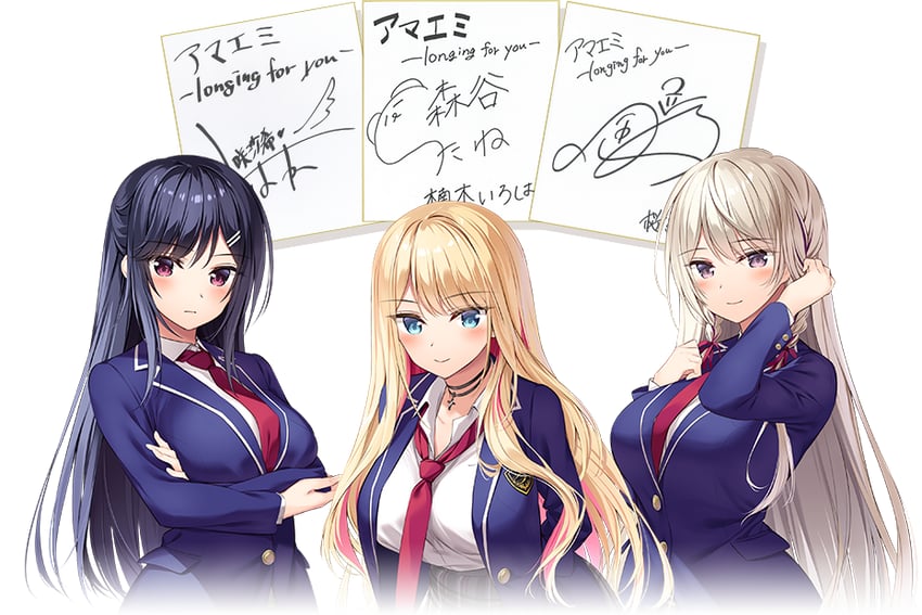 kusunoki iroha, akebi saki, and kurusu sakuya (amaemi-longing for you-) drawn by oryo_(oryo04)