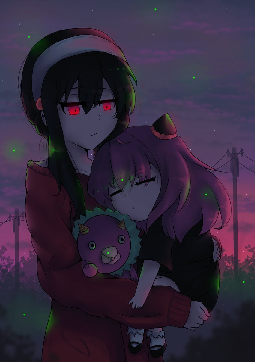 yor briar, anya, and director chimera (spy x family) drawn by knottt