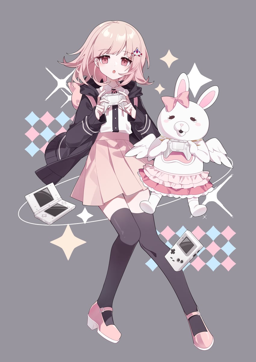 nanami chiaki and usami (danganronpa and 2 more) drawn by bing_zizi