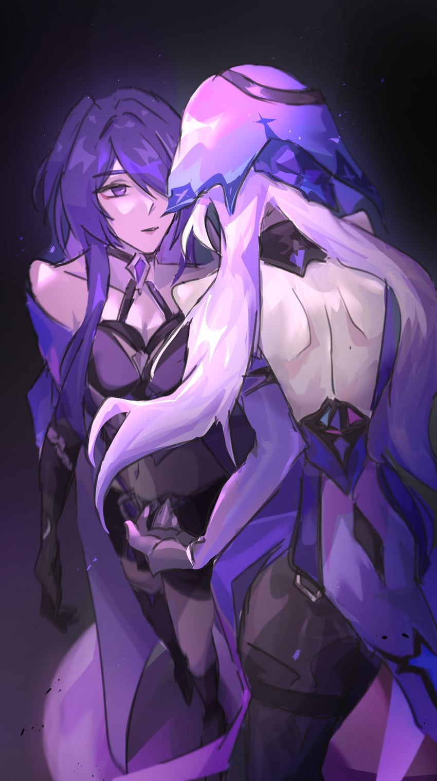 acheron and black swan (honkai and 1 more) drawn by s_e_p914