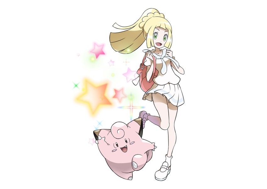 lillie and clefairy (pokemon and 1 more) drawn by kisama_(0213)