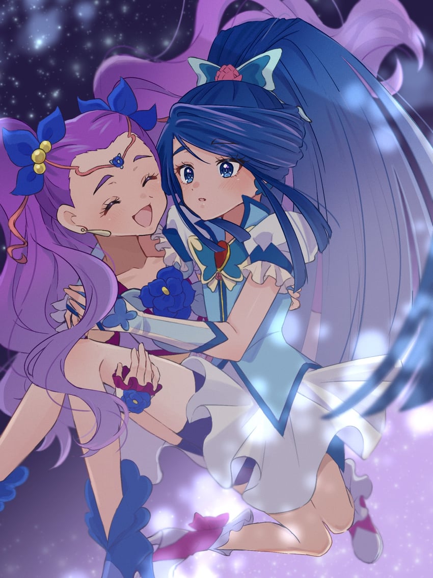 minazuki karen, mimino kurumi, cure aqua, and milky rose (precure and 2 more) drawn by shigen_pr