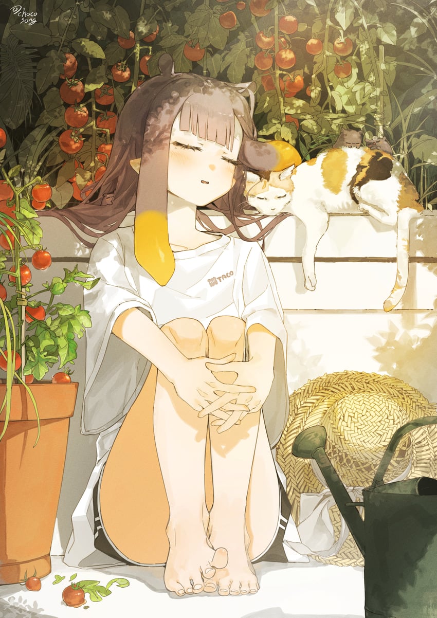 ninomae ina'nis (hololive and 1 more) drawn by chocosong
