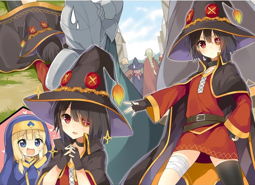 megumin and cecily (kono subarashii sekai ni shukufuku wo!) drawn by mishima_kurone