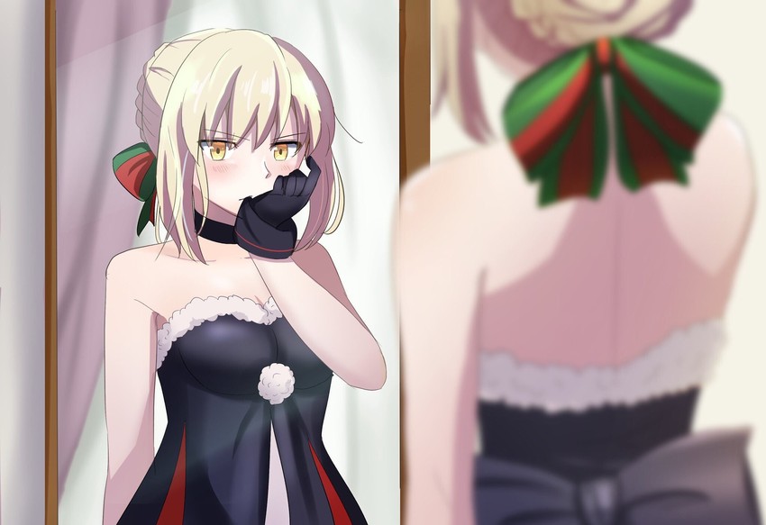 artoria pendragon, saber alter, and santa alter (fate and 1 more) drawn by sii_artatm
