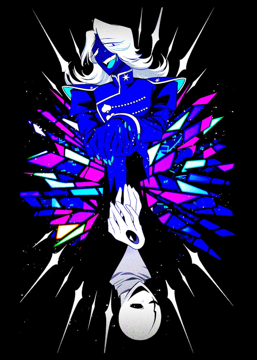 w.d. gaster and rouxls kaard (undertale and 1 more) drawn by taharu_(papiyas)