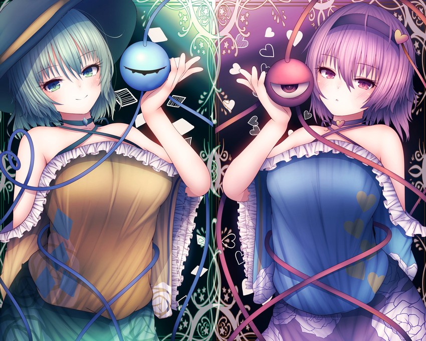 komeiji koishi and komeiji satori (touhou) drawn by darumoon