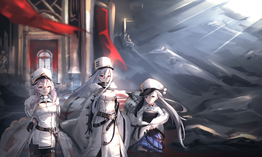 sovetskaya rossiya, gangut, and minsk (azur lane) drawn by ka11_ca
