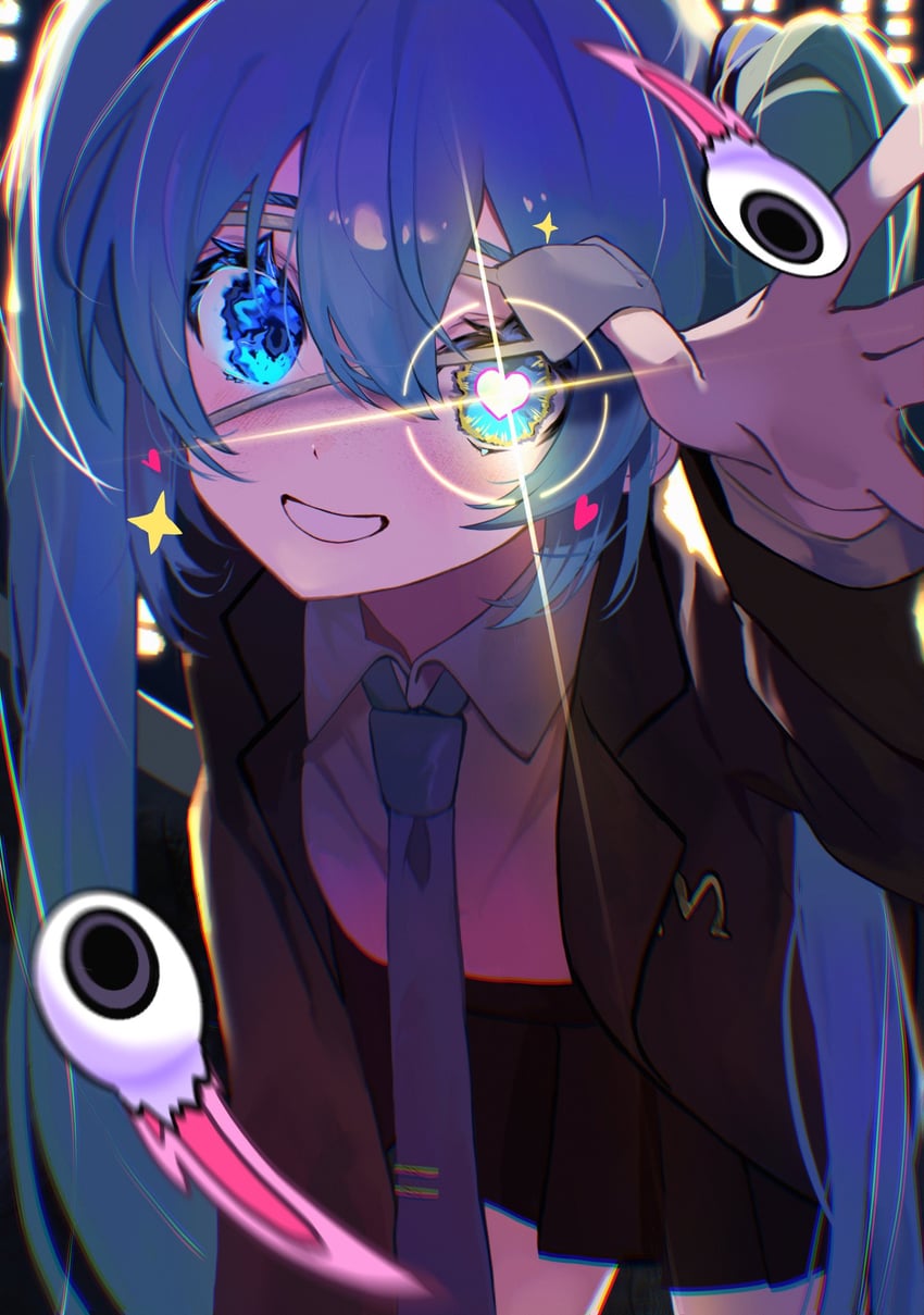 hatsune miku (vocaloid and 1 more) drawn by kenpii_mo