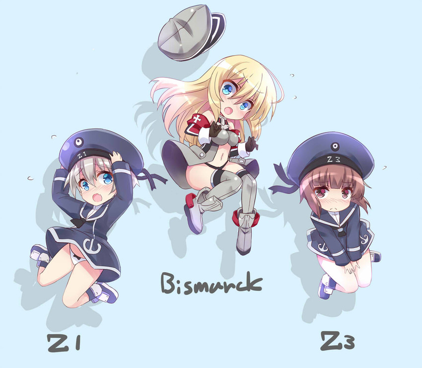 bismarck, z1 leberecht maass, and z3 max schultz (kantai collection) drawn by kurokawa_izumi