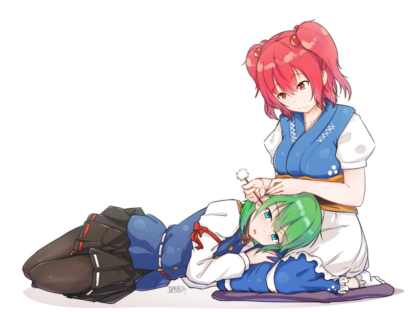 shiki eiki and onozuka komachi (touhou) drawn by senzaicha_kasukadoki