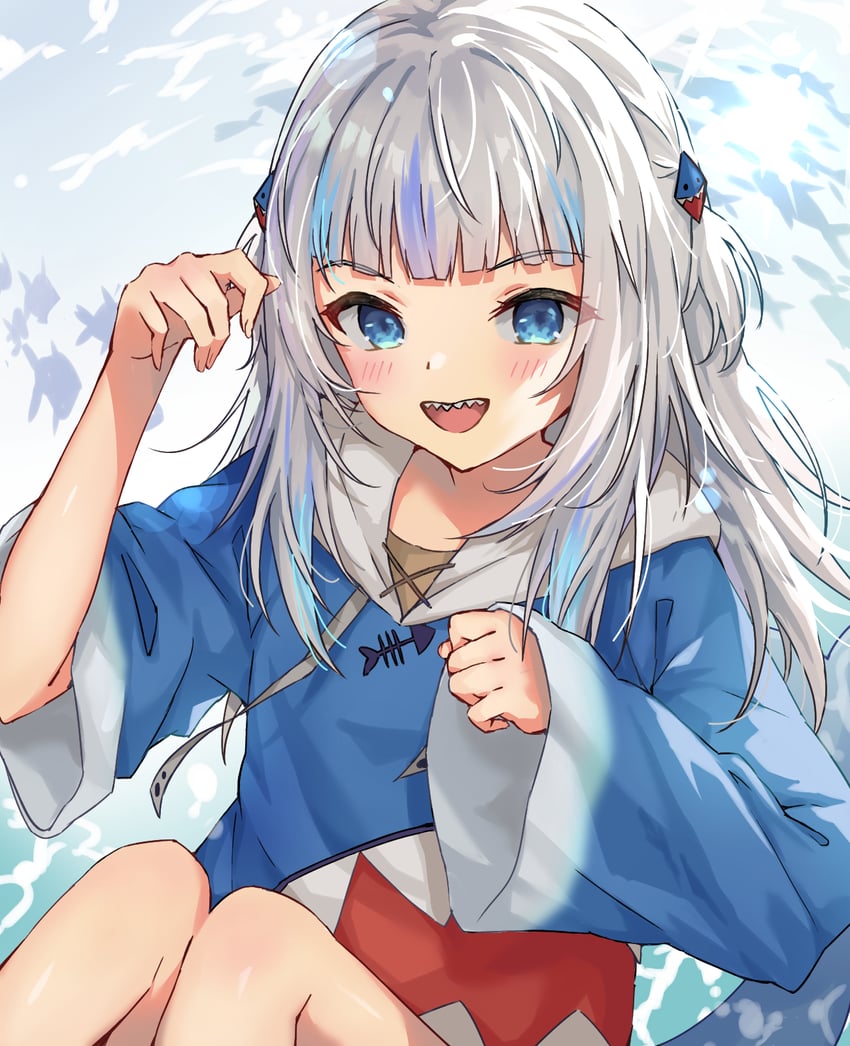 gawr gura (hololive and 1 more) drawn by moguyuzu