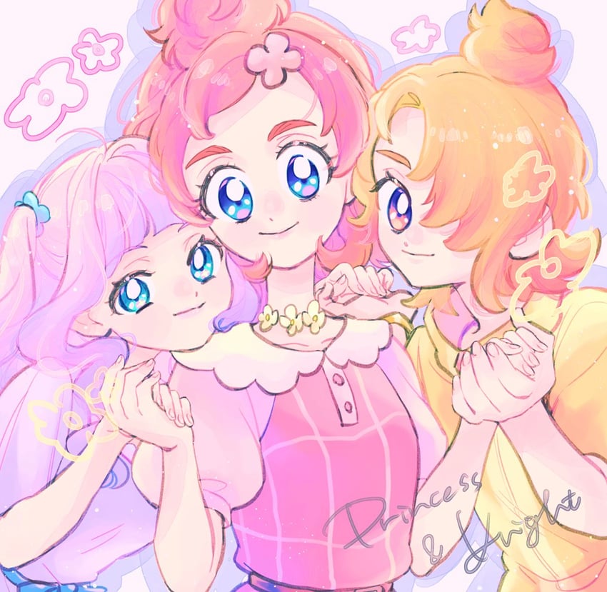 haruno haruka, yuunagi tsubasa, and ellee-chan (precure and 2 more) drawn by yuriko_(yurikonicc)