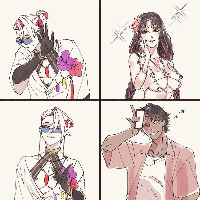 sessyoin kiara, karna, and bartholomew roberts (fate and 1 more) drawn by sm_(s10261913m)