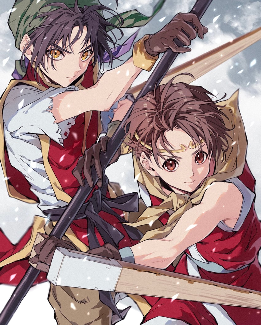 tir mcdohl and riou (gensou suikoden and 2 more) drawn by 929lapi